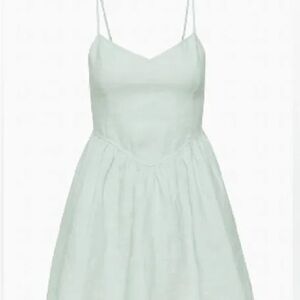 Aritizia Wilfred mini influence linen dress dipped waist v waist size 12